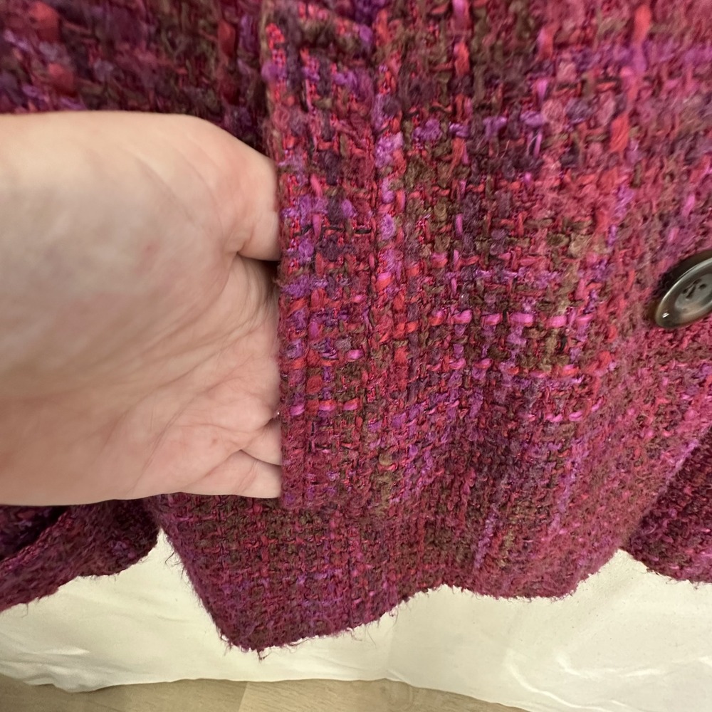 Coldwater Creek Purple Tweed Buttons‎ Jacket Blazer Womens 18 Old Money Preppy - Picture 6 of 13